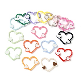 Opaque Baking Paint Acrylic Pendants, Heart Charms