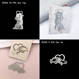 Wedding Theme Lover/Heart Carbon Steel Cutting Dies Stencils, for DIY Scrapbooking, Photo Album, Decorative Embossing Paper Card