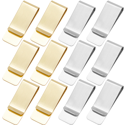 12 шт. 2 цвета зажимы для денег из нержавеющей стали, прямоугольные