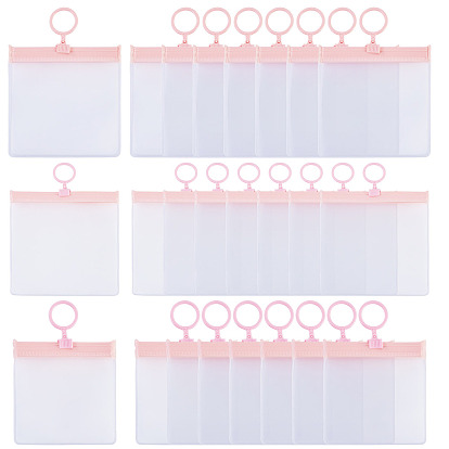 24Pcs 3 Styles Transparent EVA Resealable Bags with Rings, Square