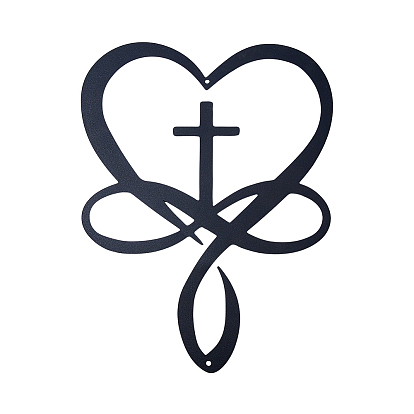 Кованый железный настенный декор, декор стен гостиной, сердце и крест