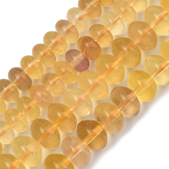 Natural Yellow Fluorite Beads Strands, Rondelle