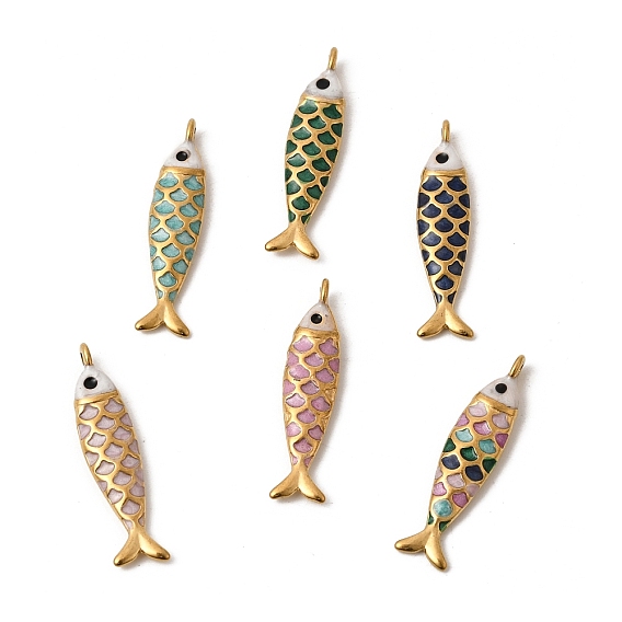 304 нержавеющей стальной эмали подвески, рыбы прелести, ионное покрытие (ip), золотые
