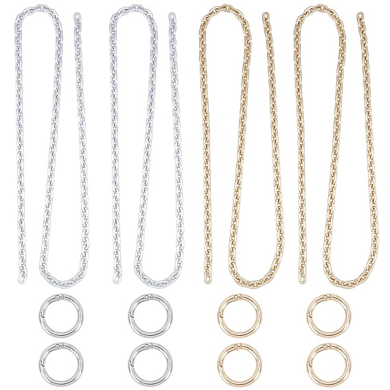 Handmade Spray Painted CCB Cable Chains, with Zinc Alloy Spring Gate Rings, Unwelded