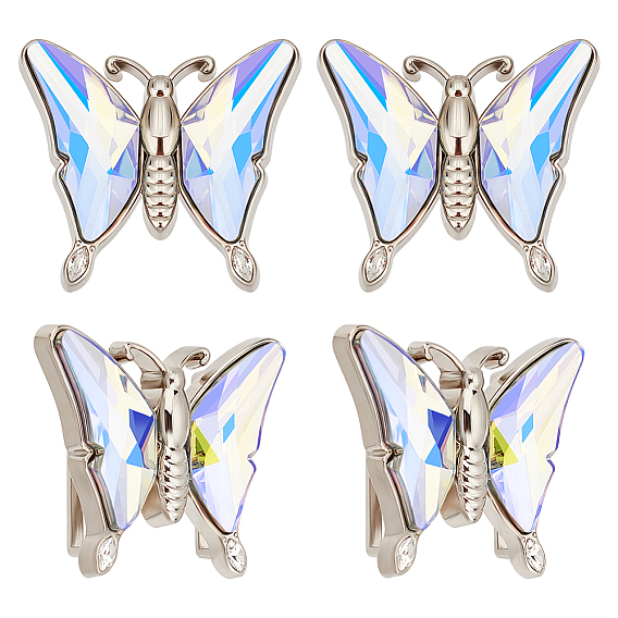 4пряжка из сплава и стекла, пряжка поясного ремня бабочка, для пошива пальто, пуховиков, сумок, отделки одежды