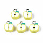 Handmade Polymer Clay Charms, with Platinum Plated Iron Loop, Imitation Food, Apple