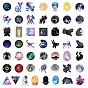 50Pcs 12 Constellation PVC Waterproof Self Adhesive Stickers, for Suitcase, Skateboard, Refrigerator, Helmet, Mobile Phone Shell