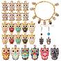 30Pcs 15 Style Alloy Enamel Pendants, Owl