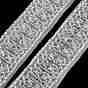 Polyester Lace Trims, with ABS Imitation Pearl Beads and Glass