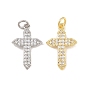 Латунные микро проложить кубического циркония подвески, крест прелести, долгоиграющий, стойки покрытие, без свинца и без кадмия, с целью перехода в кольце