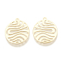 Brass Pendants, Oval, Nickel Free, Real 18K Gold Plated