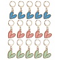 Heart Pendant Stitch Markers, Alloy Enamel & 304 Stainless Steel Crochet Leverback Hoop Charms, Locking Stitch Marker