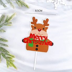 Christmas Paper Cake Toppers, Cake Decoration Supplies, Reindeer with Word Merry Christmas