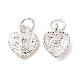925 подвески из стерлингового серебра с прозрачными кубическими цирконами, сердце прелести, с прыжковых колец