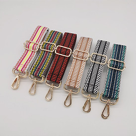 Ethnic Style Polyester Jacquard Adjustable Wide Shoulder Strap, with Swivel Clasps, for Bag Replacement Accessories