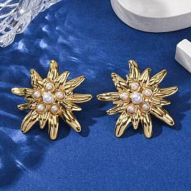 304 серьги из нержавеющей стали, с пластиковой имитационной жемчужиной