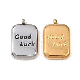 304 подвески из нержавеющей стали, прямоугольник и удачи