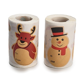 Christmas Theme Cartoon Paper Stickers, Self-adhesive Decorative Stickers Decals