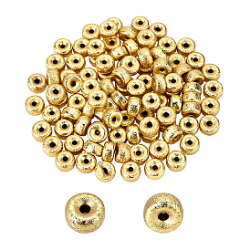100Pcs Brass Beads, Long-Lasting Plated, Flat Round