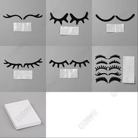 12 ensembles 6 styles décoration de carte d'insertion de gâteau non tissé, cil