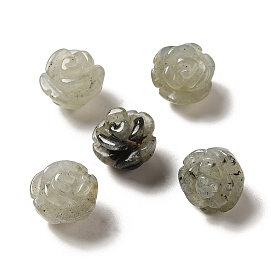 Natural Labradorite Carved Flower Beads, Rose