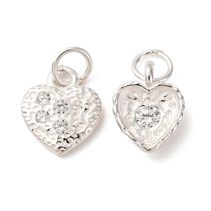 925 подвески из стерлингового серебра с прозрачными кубическими цирконами, сердце прелести, с прыжковых колец