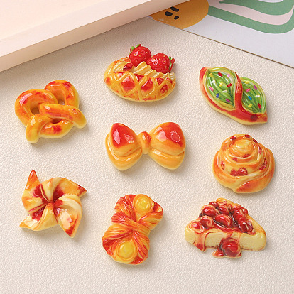 Непрозрачные кабошоны из смолы, имитация еды