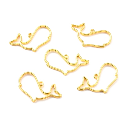 Alloy Open Back Bezel Pendants, for DIY UV Resin, Epoxy Resin, Pressed Flower Jewelry, Cadmium Free & Lead Free, Whale