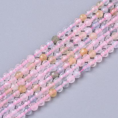 Природные морганит нитей бисера, граненые круглые