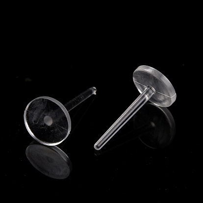 Plastic Flat Round Stud Earring Findings