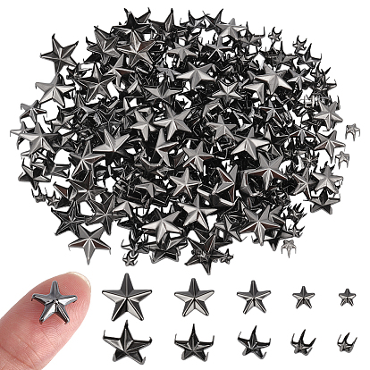 300 шт. 5 стили железные шпильки заклепки, для поделки из кожи, звезда