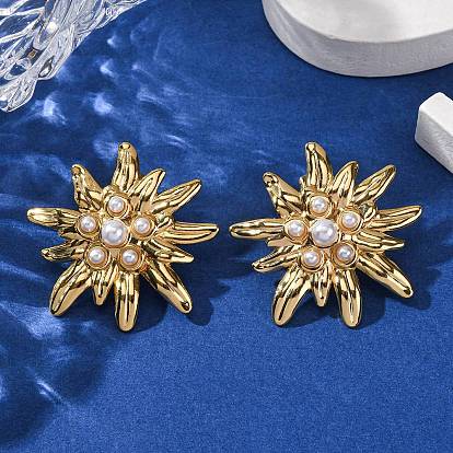 304 серьги из нержавеющей стали, с пластиковой имитационной жемчужиной