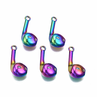 Rainbow Color Alloy Pendants, Cadmium Free & Nickel Free & Lead Free, Earphone