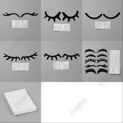 12 ensembles 6 styles décoration de carte d'insertion de gâteau non tissé, cil
