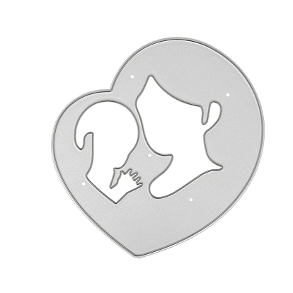 Mother's Day Theme Heart & Woman & Child Carbon Steel Cutting Dies Stencils, for DIY Scrapbooking, Photo Album, Decorative Embossing Paper Card