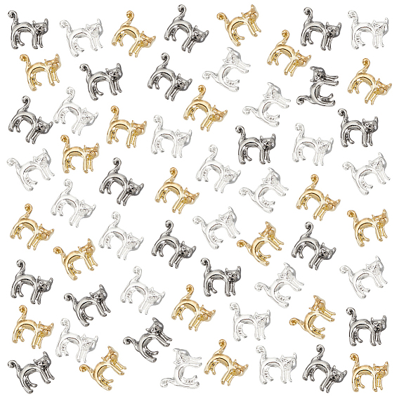 90 шт 3 цвета кабошоны из сплава, ногтей декоративные аксессуары, кошка