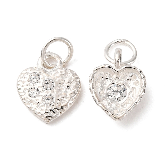 925 подвески из стерлингового серебра с прозрачными кубическими цирконами, сердце прелести, с прыжковых колец