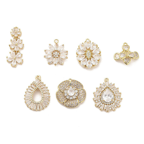 Латунные подвески, без кадмия, без никеля и без свинца, со стразами, реальный 18 k позолоченный