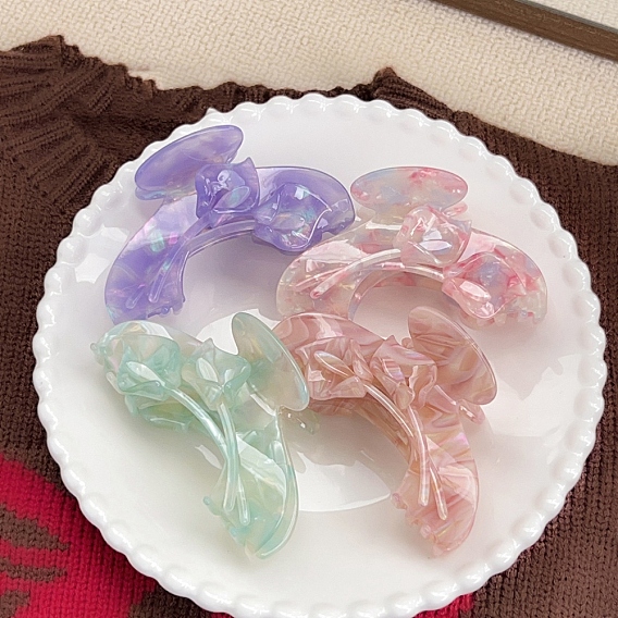 Заколки для волос с когтями из ацетата целлюлозы (смола), цветок, заколка для волос для женщин и девочек