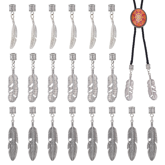 24 шт. 3 стили перо тибетский стиль сплав наконечники шнура