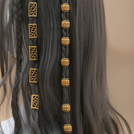 Accessoires pour cheveux de style bohème avec perles et breloques pour tresses, bandeaux et queues de cheval