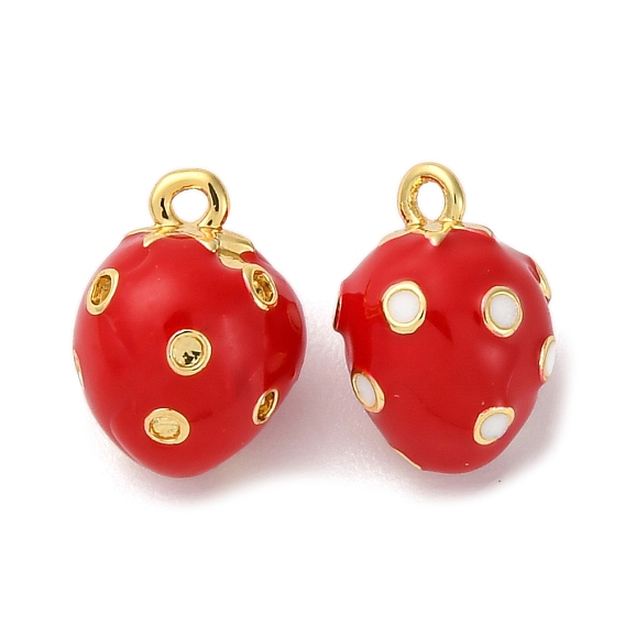 Латунь эмаль прелести, стойки покрытие, долговечный, без кадмия и без свинца, клубника прелести, реальный 18 k позолоченный