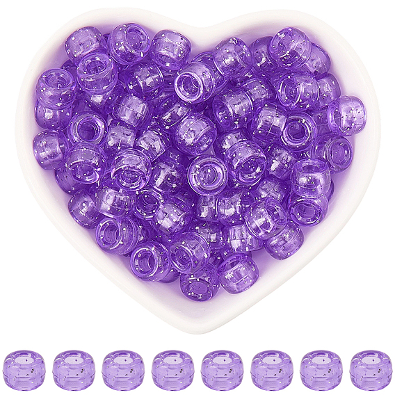 500шт. прозрачные пластиковые бусины, с блеском порошок, баррель