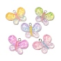 Transparent Resin & Paillette Pendants, Butterfly Charms, with Platinum Iron Loop, Two Tone