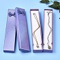 Cardboard Jewelry Boxes for Necklaces, with Bowknot Ribbon Outside and White Sponge Inside, Rectangle