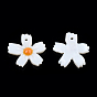 Natural Freshwater Shell Enamel Pendants, Flower