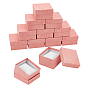 20Pcs Marble Print Paper Display Boxes for Watch, with Pillow Inside, Square