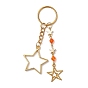 Alloy Pendant Keychian, with Iron Ring, Star