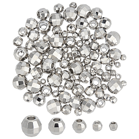 100 шт 5 стили латунные бусины, круглые, граненые