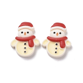 Christmas Theme Opaque Resin Cabochons, DIY Accessories, Snowman